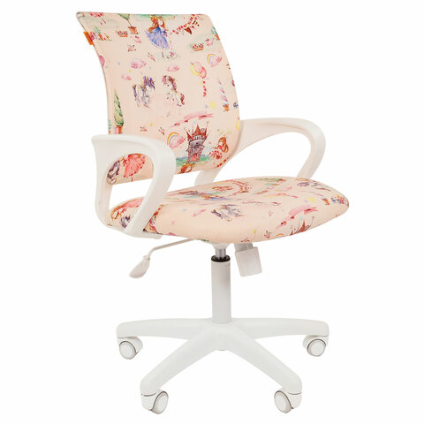 Кресло детское СН KIDS 103, с подлокотниками, розовое с рисунком Принцессы, 7027828