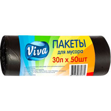 Пакеты для мусора 30л 9мкм ПНД, 50шт/рул