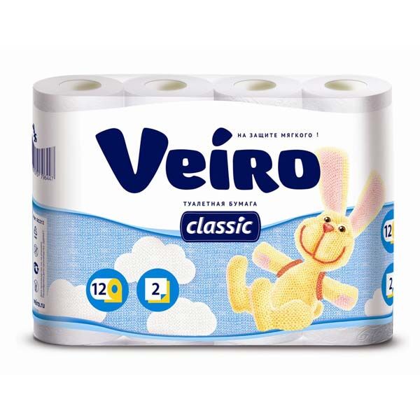Бумага туалетная VEIRO Classic 12 рул 2сл