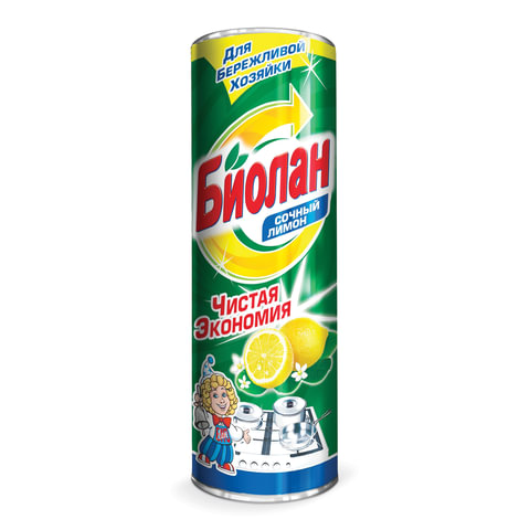 Чистящее средство 400 г, БИОЛАН Сочный лимон, порошок, 31-6