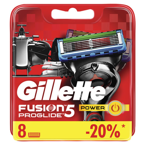 Сменные кассеты для бритья 8 шт., GILLETTE (Жиллет) Fusion ProGlide Power, для мужчин