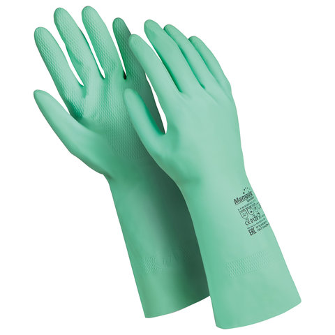 Перчатки латексные MANIPULA Контакт, хлопчатобумажное напыление, размер 9-9,5 (L), зеленые, L-F-02