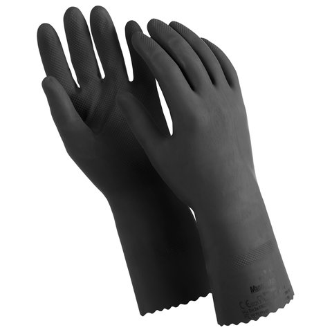 Перчатки латексные MANIPULA КЩС-1, двухслойные, размер 9 (L), черные, L-U-03/CG-942