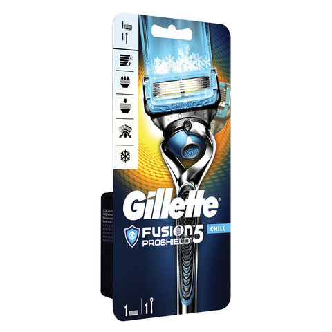 Бритва GILLETTE (Жиллет) Fusion ProShield Chill с 1 сменной кассетой, для мужчин, 50016200