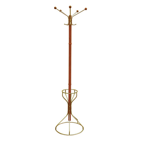Вешалка-стойка Стелла-2МД, 1,92 м, основание 45 см, 5 крючков+место для зонтов, металл, вишня