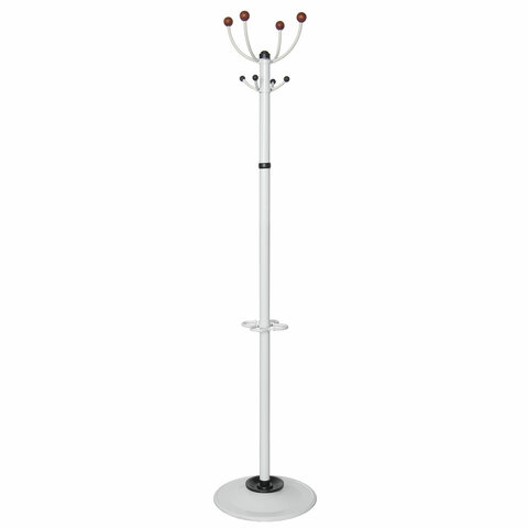 Вешалка-стойка Квартет-З, 1,79 м, основание 40 см, 4 крючка + место для зонтов, металл, белая