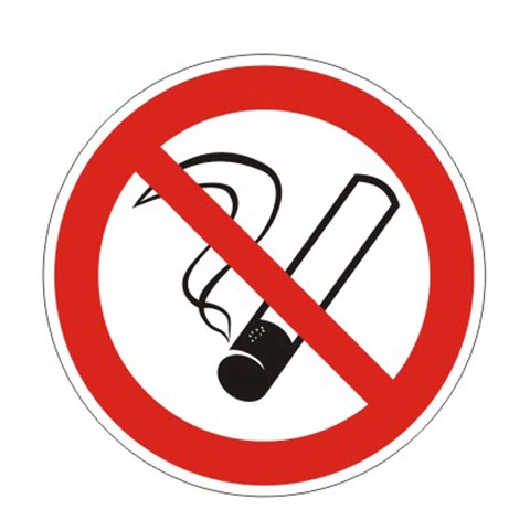 Знак запрещающий Запрещается курить, круг, диаметр 200 мм, самоклейка, 610001/Р 01