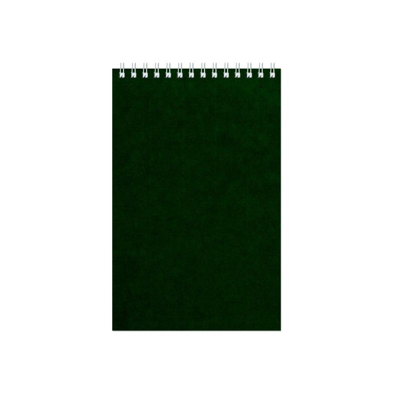 Блокнот на спирали А5 60л. зелен.картон для лог.клет.32