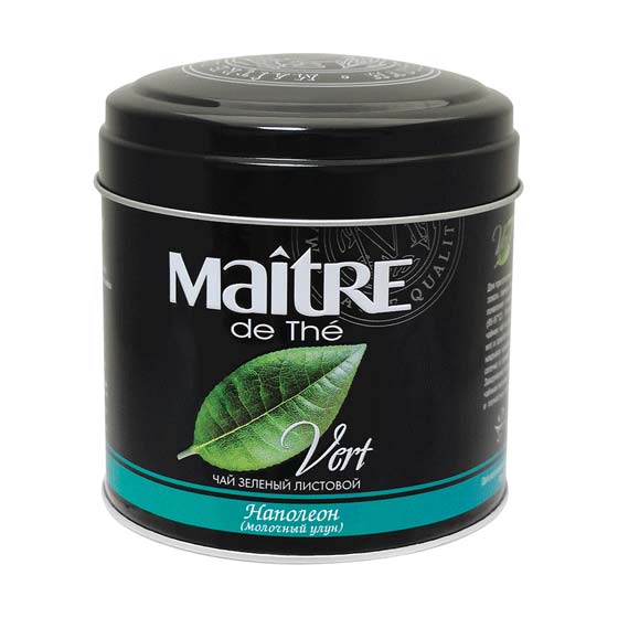 Чай MAITRE (Мэтр) Наполеон, зеленый, листовой, жестяная банка, 100 г, бар030р