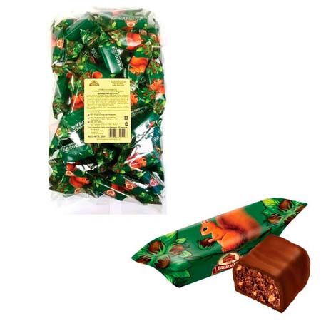 Конфеты шоколадные БАБАЕВСКИЙ Белочка, 1000 г, пакет, ББ11385