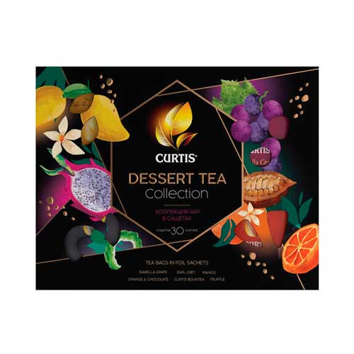 Чай CURTIS (Кёртис) Dessert Tea Collection, набор 30 пакетиков, ассорти (6 вкусов по 5 пакетиков), 58,5 г, 100933