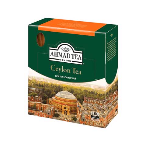 Чай AHMAD Ceylon Tea, черный, 100 пакетиков с ярлычками по 2 г, 163i-08