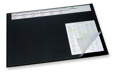 Коврик на стол DURABLE 52х65см черный с прозрачным листом, с календ 7204-01