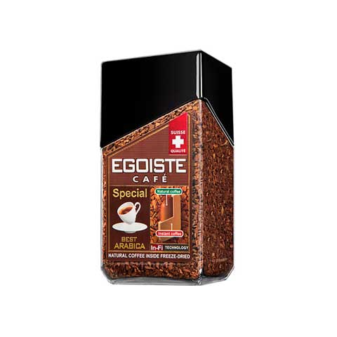 Кофе молотый в растворимом EGOISTE Special натуральный, 100 г, 100% арабика, стеклянная банка