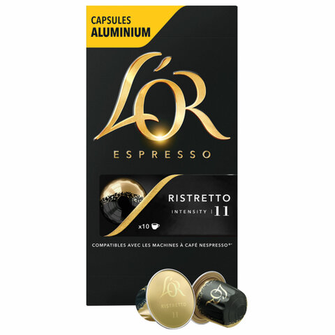 Кофе в алюминиевых капсулах L OR Espresso Ristretto для кофемашин Nespresso, 10 порций, 4028609