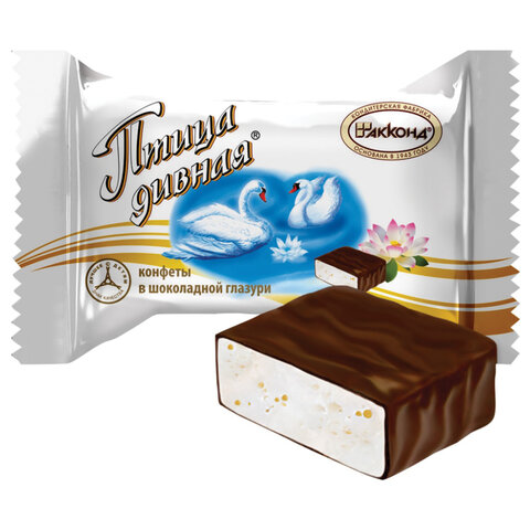 Конфеты-суфле АККОНД Птица дивная сливочные в шоколадной глазури, 300 г, пакет