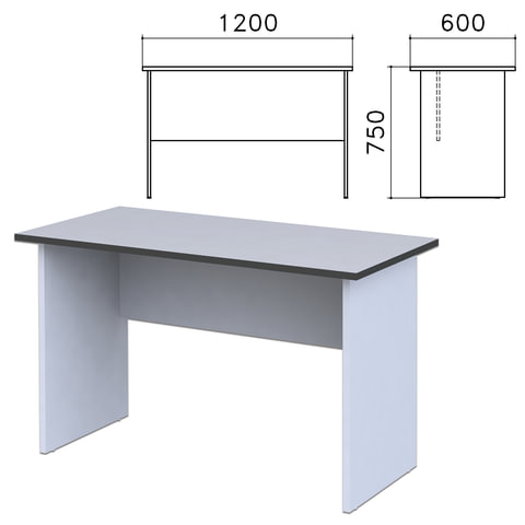 Стол письменный Монолит, 1200х600х750 мм, цвет серый, СМ21.11