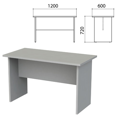 Стол приставной Этюд, 1200х600х720 мм, серый, 400049-03