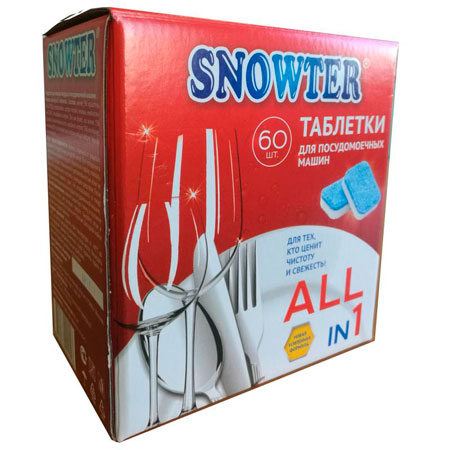 Таблетки для посудомоечных машин SNOWTER  60шт/уп.