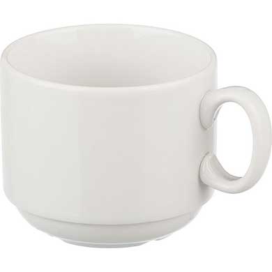 Чайная пара Экспресс белая, фарфор чашка 220мл блюдце d-14см (6С1628)