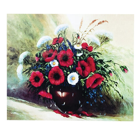 Картина стразами (алмазная мозаика) 30х40 см, ОСТРОВ СОКРОВИЩ Полевые цветы, на подрамнике, 662425