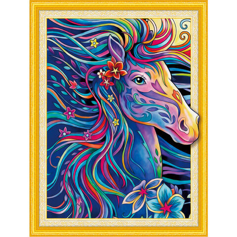 Картина стразами (алмазная мозаика) сияющая 40х50 см, ОСТРОВ СОКРОВИЩ Персидская лошадь, без подрамника, 662451