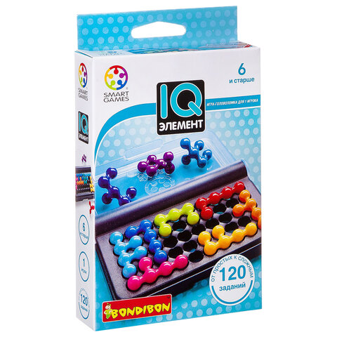 Игра логическая IQ-Элемент, 120 заданий, Smart Games, BONDIBON, ВВ0941