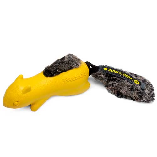 Игрушка для собак Белка с отключаемой пищалкой, желтый