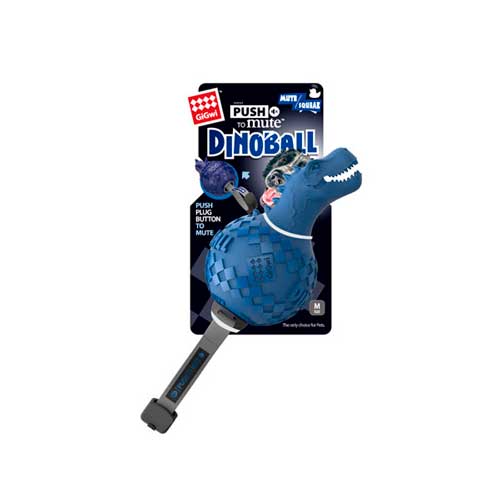 Игрушка для собак  Динобол Т-рекс с отключаемой пищалкой,синий