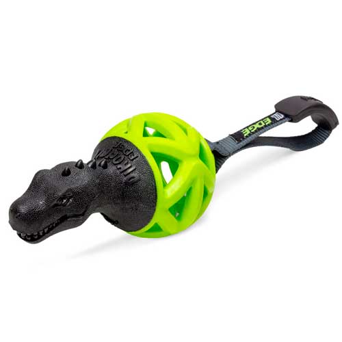 Игрушка для собак  Динобол Т-рекс черно-зеленый. 13 см.