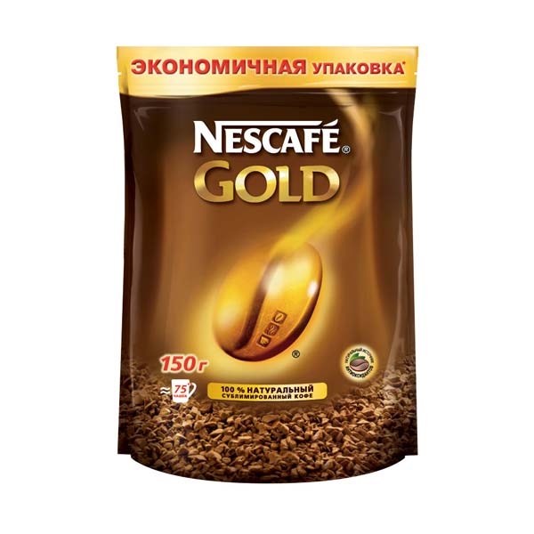 Кофе растворимый NESCAFE Gold, 150г, пакет