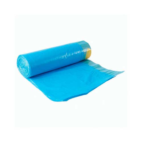 Пакеты для мусора с завязками "CleanLab" 35 л, 50x60 см, ПНД, 12 мкм, 15 шт/рулон, тип дна "прямой" синие