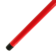 Рукоятка для швабры металлическая 120х2,2см "Моно" красный, с пластмассовой резьбой, пластмассовый наконечник