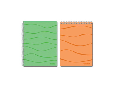 Блокнот WAVES зеленый А6 спираль 50л.пласт.105150
