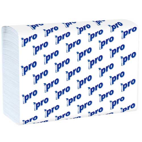 Полотенца бумажные  Z-сл. 2-сл, 190л, Protissue 23х21см, белые