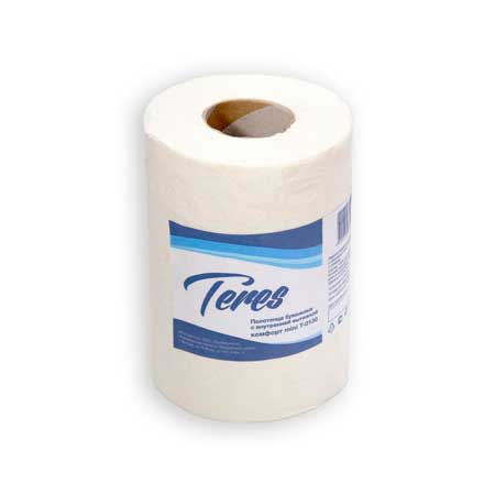 Рулонные полотенца Терес Комфорт 1-сл, mini, Т-0130 белые целлюлоза
