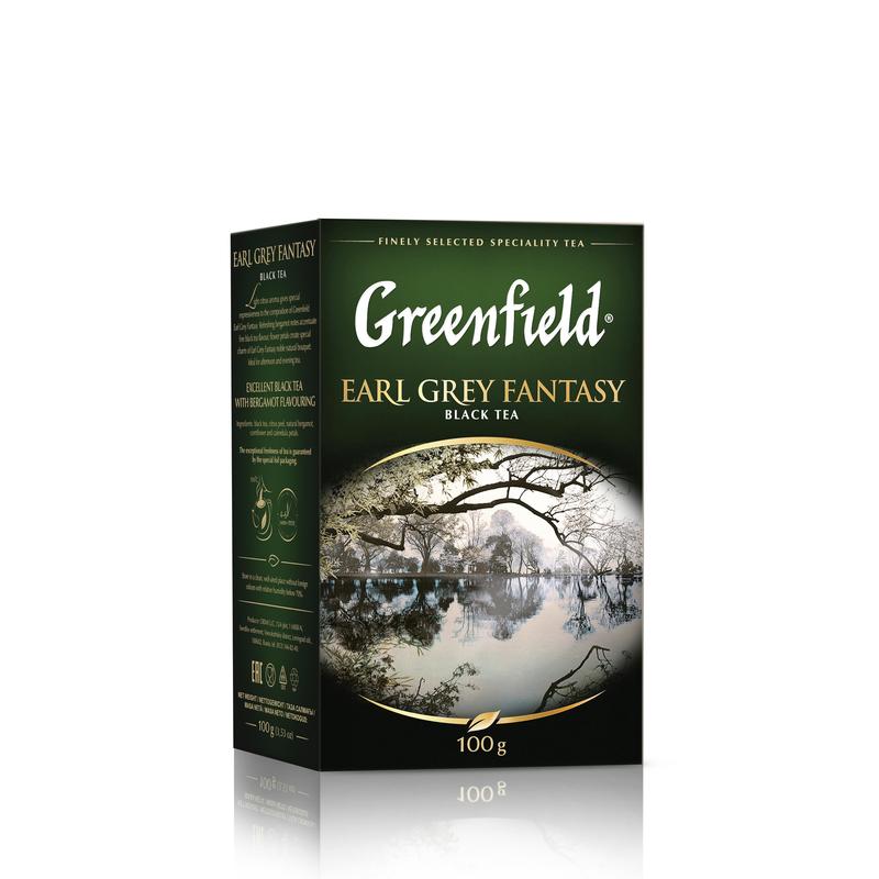 Чай Greenfield Earl Grey Fantasy чёрный листовой с бергамотом, 100 грамм