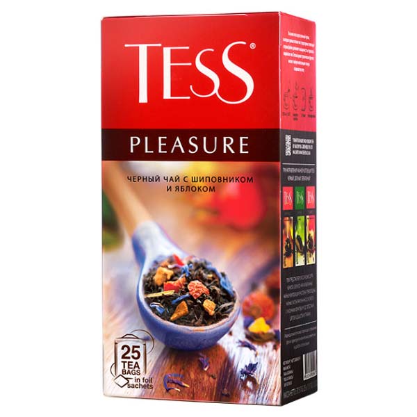 Чай TESS Pleasure черный с фруктовыми добавками 25 пакетиков