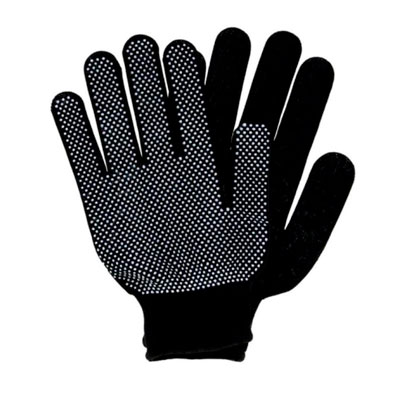 Перчатки защитные нейлоновые с ПВХ покрытием черные (13 класс, размер 9-10)