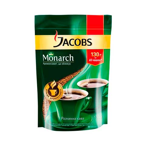 Кофе растворимый JACOBS Monarch, 130 г пакет