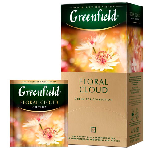 Чай Greenfield Floral Cloud зеленый с ароматом бузины 25 пакетиков