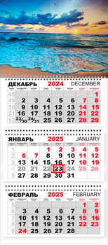 Календарь-трио 2025 г. Природа Море на закате