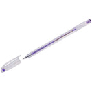 Ручка гелевая Crown Hi-Jell Metallic фиолетовая металлик, 0,7мм