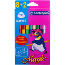 Фломастеры меняющие цвет Centropen Magic, 8цв+2, 10шт., картон, европодвес