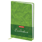 Ежедневник датированный 2022 А5 138x213 мм BRAUBERG Foliage, под кожу, зеленый, 112819