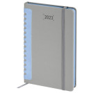Ежедневник датированный 2023 А5 138x213 мм BRAUBERG Original, серый/голубой, 114120