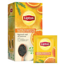 Чай Lipton Заряд бодрости с апельсин. и листьями розмарина черный, 25пак/уп