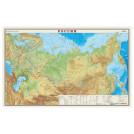Карта настенная Россия. Физическая карта, М-1:7 млн., размер 122х79 см, ламинированная, 43