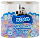 Бумага туалетная VIVA 2 слойная  4шт/уп белая