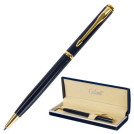 Ручка подарочная шариковая GALANT Arrow Gold Blue, корпус темно-синий, золотистые детали, пишущий узел 0,7 мм, синяя, 140653